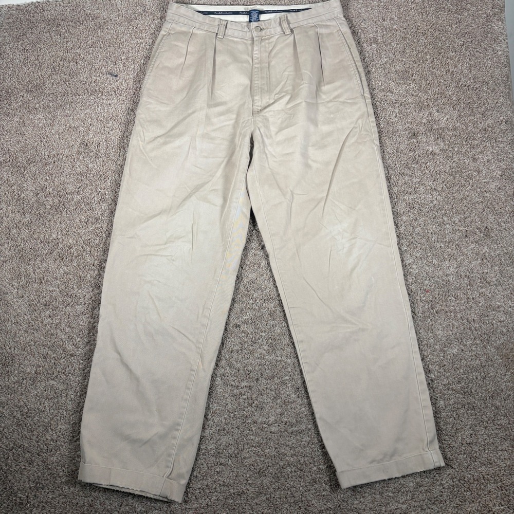 Polo Ralph Lauren Andrew Pant Mens 32x34 (Fits 32x30) Pleated Cuffed Trousers